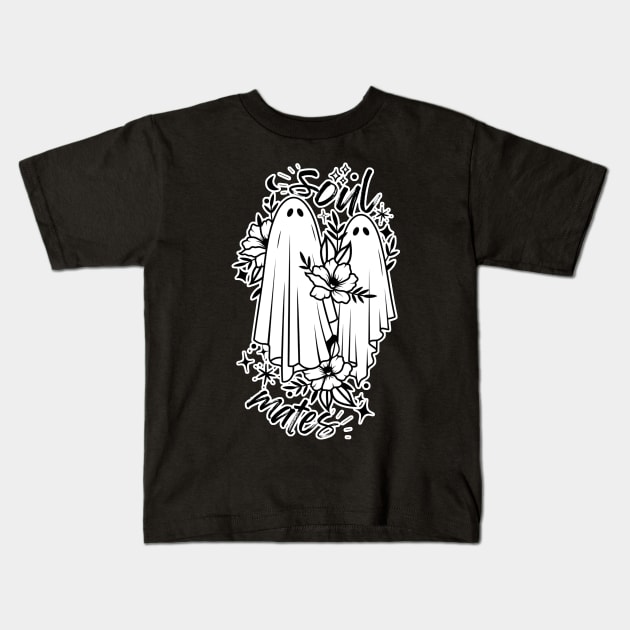 Ghostly Soul Mates Kids T-Shirt by Tiny Baker